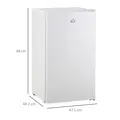 HOMCOM Under Counter Fridge, 91L Small Fridge with Chiller Box, Removable Shelf, Reversible Door, Adjustable Legs, Mini Refrigerator, White - 3