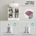 HOMCOM Under Sink Bathroom Cabinet, Under Sink Cabinet with Adjustable Shelf and Open Compartment for Basin with or without Pedestal, 60 x 30 x 60cm, White - 4