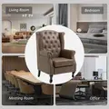 HOMCOM Wingback Accent Chair Tufted Chesterfield-style Armchair with Nail Head Trim for Living Room Bedroom Brown - 8