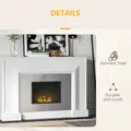 HOMCOM Wall Mounted Ethanol Fireplace, Stainless Steel Bioethanol Heater Stove Fire with 1.2L Tank, 3 Hour Burning Time, 78 x 54 cm, Silver - 7