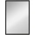 HOMCOM Wall Bathroom Mirror, 70 x 50 cm Wall-Mounted Mirror for Living Room, Bedroom, Hallway, Black - 1