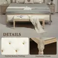 HOMCOM Vintage Wooden Bed End Bench - Cream White - 4