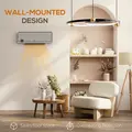 HOMCOM Wall Downflow Heater 2 Heat and Fan 1000W/2000W, Electric Space Heater with Timer Remote Oscillating, for Bedroom Home Office, Grey - 9