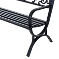 Outsunny 127L x 60W x 85H cm Powder Coated Garden Bench for Patio Backyard, Steel-Black - 7