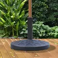 Outsunny 13kg Resin Umbrella Stand Holder, Garden Parasol Base for 38mm or 48mm Outdoor Umbrella Poles, Bronze Tone - 2