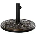 Outsunny 13kg Round Umbrella Base Outdoor Parasol Base Weight Stand Holder for Outdoor Garden Bronze Tone - 1