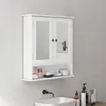 kleankin Bathroom Wall Storage Cabinet - White - 7