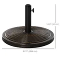 Outsunny 13kg Garden Parasol Base Holder, Cement Outdoor Market Umbrella Stand, Fits 35mm/38mm/48mm Poles, Black - 3