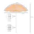 Outsunny 1.6m Patio Garden Hawaii Beach Sun Umbrella Sunshade Hawaiian Folding Tilting Crank Parasol (Wheat) - 3