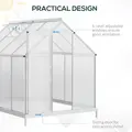 Outsunny 190 x 253 cm Walk-In Polycarbonate Greenhouse - Silver-Tone - 6
