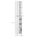 kleankin Modern Bathroom Storage Cabinet, Freestanding Tall Bathroom Cabinet with Open Shelves and 3 Cupboards with Door, for Bedroom Hallway, Grey - 3
