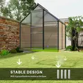 Outsunny 192.5 x 131cm Walk-In Polycarbonate Greenhouse - 6