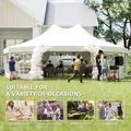 Outsunny 10 Sides Decagonal Garden Gazebo Marquee Party Tent Wedding Canopy Outdoor Heavy Duty Metal Frame (8.9m x 6.5m) - White - 7