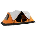 Outsunny 2 Bedroom Tent Six-man Seates Family Camping for Outdoor Adventure, Orange - 1