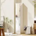 kleankin Tall Bathroom Cabinet with Mirror and Adjustable Shelf - High Gloss White - 2