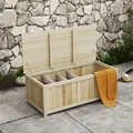 Outsunny 172 Litre Outdoor Storage Box, Wooden terrace Box Garden Storage Container, Natural - 2