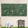 Outsunny 1-Piece Artificial Leaf Hedge Screen Privacy Fence Panel for Garden Outdoor Indoor Decor, Dark Green, 3M x 1.5M - 2