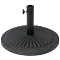 Outsunny 14kg Round Cement Parasol Base Umbrella Weight Stand Holder Fits Φ35mm,Φ38mm,Φ48mm Pole for Patio Outdoor Garden - Black - 1