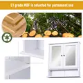 kleankin Wall-mounted Bathroom Cabinet Mirror Door Organiser Storage Shelves Living Room White - 7