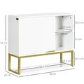 kleankin Bathroom Wall Cabinet, Over Toilet Storage Cabinet with Door and Storage Shelves for Hallway, Living Room, White - 3