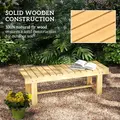 Outsunny 1 Piece 2-seater Outdoor Indoor Wooden Garden Bench Fir Patio Loveseat, 110L x 38W x 35Hcm, Natural - 5
