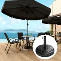 Outsunny 12kg Garden Parasol Base, Round Resin Garden Umbrella Base, Heavy Duty Parasol Stand for 38mm or 48mm Outdoor Umbrella Poles, Black - 2
