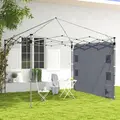 Outsunny 195 x 295cm Replacement Gazebo Sidewall - Grey - 2