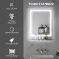 kleankin Large Vanity Mirror with Lights and Shelf, Illuminated bathroom Mirror with 3 Colour Brightness, Smart Touch, Anti-Fog - 4