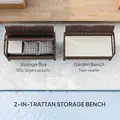 Outsunny 125L Storage Garden Bench, with Cushion - Brown - 4