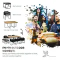 Outsunny 10 Seater Rattan Cube Garden Furniture Set, Rattan Dining Set with Cushions, Outdoor Dining Table and Chairs with 6 Armchairs, 4 Stools, Rectangular Wood Grain Plastic Top Table, Black - 4