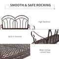 Outdoor Iron Rocking Chair-Bronze Red - 5