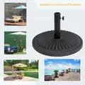Outsunny 14kg Round Cement Parasol Base Umbrella Weight Stand Holder Fits Φ35mm,Φ38mm,Φ48mm Pole for Patio Outdoor Garden - Black - 7