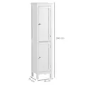 kleankin Tall Bathroom Storage Unit, Slim Bathroom Cabinet with Adjustable Shelves and Double Door, White - 3