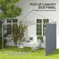 Outsunny 195 x 295cm Replacement Gazebo Sidewall - Grey - 4