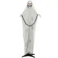 Outsunny 183 cm Life Size Halloween Animated Skeleton Grim Reaper with Glowing LED Eyes, Scary Halloween Decorations, Battery Operated, Indoor Party Props - 1