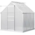 Outsunny 190 x 190cm Walk-In Polycarbonate Greenhouse - 1