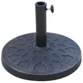Outsunny 13kg Resin Umbrella Stand Holder, Garden Parasol Base for 38mm or 48mm Outdoor Umbrella Poles, Bronze Tone - 1