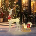 Outsunny 170 LED Light Reindeer and Sleigh Christmas Decoration - 2