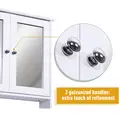 kleankin Wall-mounted Bathroom Cabinet Mirror Door Organiser Storage Shelves Living Room White - 5