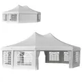Outsunny 10 Sides Decagonal Garden Gazebo Marquee Party Tent Wedding Canopy Outdoor Heavy Duty Metal Frame (8.9m x 6.5m) - White - 1