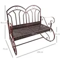 Outdoor Iron Rocking Chair-Bronze Red - 3
