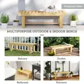 Outsunny 1 Piece 2-seater Outdoor Indoor Wooden Garden Bench Fir Patio Loveseat, 110L x 38W x 35Hcm, Natural - 7