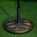 Outsunny 13kg Round Umbrella Base Outdoor Parasol Base Weight Stand Holder for Outdoor Garden Bronze Tone - 2