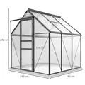 Outsunny 190 x 190cm Walk-In Polycarbonate Greenhouse - 3
