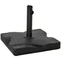 Outsunny 20kg Square Parasol Base Outdoor Garden Cement Umbrella Weight Stand Holder, Fits Φ32mm,Φ38mm,Φ48mm Pole - Black - 1