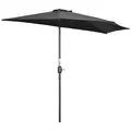 Outsunny 2.7m Garden Half Parasol, Outdoor Balcony Umbrella with 5 Steel Ribs, Patio Sun Shade, Black - 1