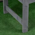 Outsunny 2 Seater Wooden Garden Bench with Armrest, Outdoor Furniture Chair for Park, Balcony, Grey - 9