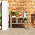 Outsunny 2 Tier Potting Bench Table, Galvanised Steel Garden Planting Work Bench Workstation with Storage Shelf for Outdoor, Patio, Greenhouse, 110 x 50 x 75 cm, Silver Tone - 8