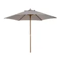 Outsunny 2.5m Wood Garden Parasol Sun Shade Patio Outdoor Wooden Umbrella Canopy, Table Market Umbrella with Vent, 38mm Pole, Rope Pulley Mechanism, Grey - 1