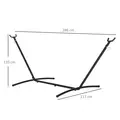 Outsunny 2.86m Universal Hammock Stand Metal Frame Garden Camping Picnic Outdoor Patio Replacement – Stand Only - 3
